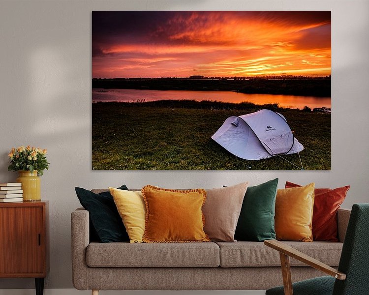 Voorbeeld van het werk in een kamer