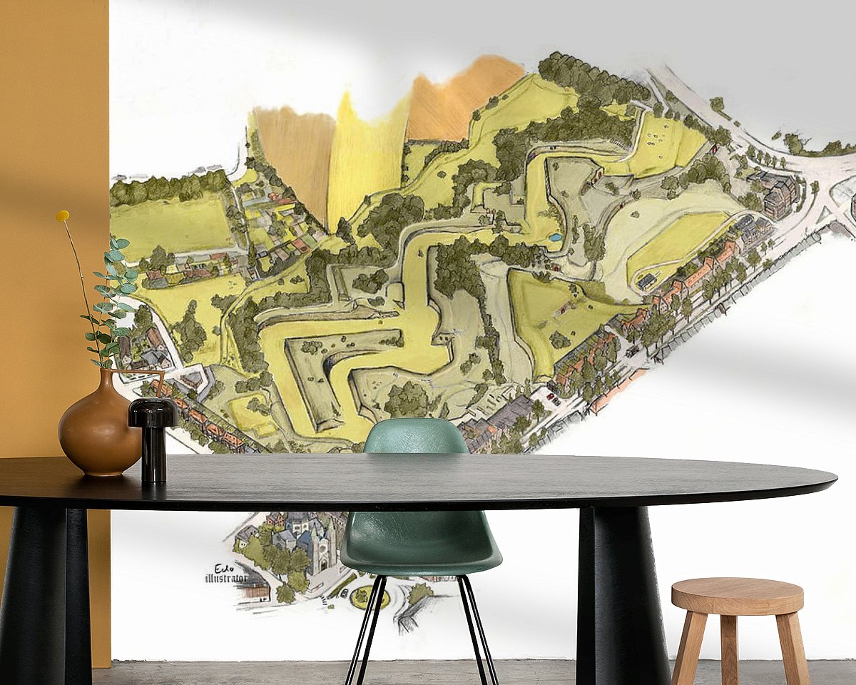 Voorbeeld van het werk in een kamer
