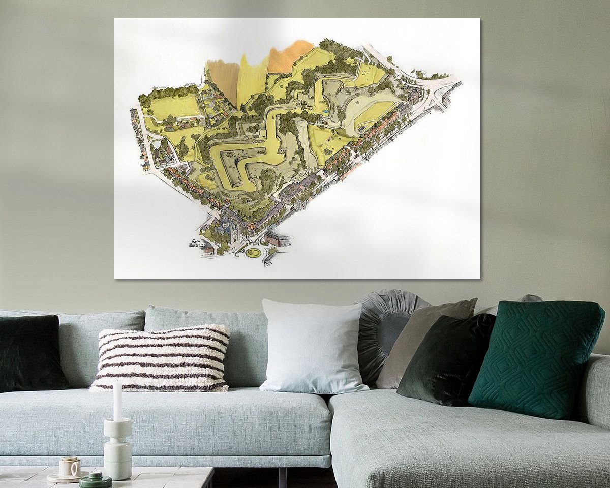 Voorbeeld van het werk in een kamer