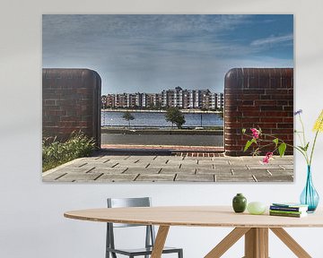 Wilhelmshaven-view to the south town over the Bontekai by Rolf Pötsch