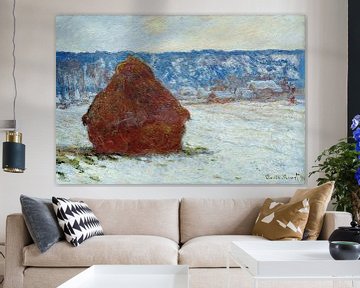 Grainstack bei bedecktem Wetter, Schneeeffekt 1891, Claude Monet