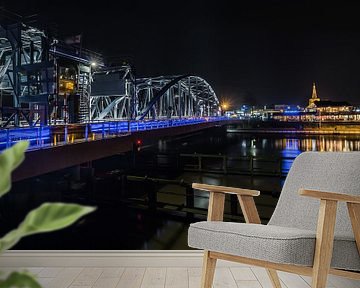 IJsselbrug Zutphen at night van Francis de Beus