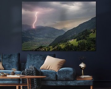 Lightning in the Alps by Menno van der Haven
