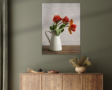 Rode tulpen in een vaas van Lorena Cirstea