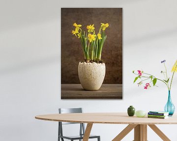 Yellow daffodils in a pot by Lorena Cirstea