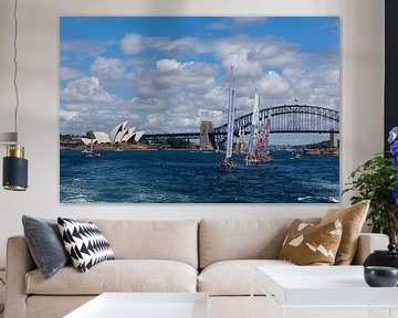 Sydney skyline with Opera house andharbor bridge, Sydney downtown van Tjeerd Kruse