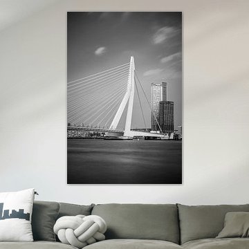 Skyline of Rotterdam with Erasmus Bridge