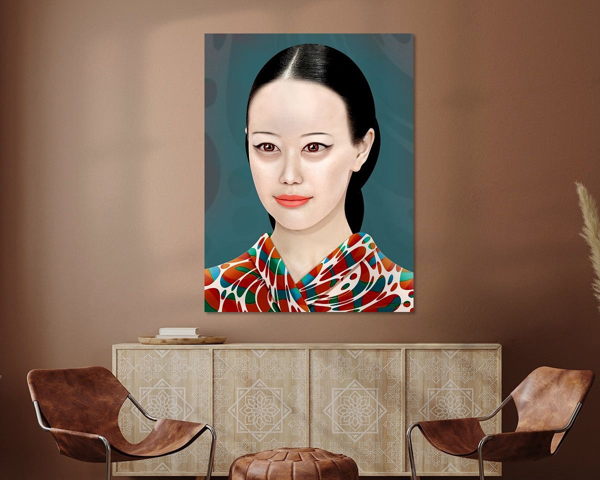 Voorbeeld van het werk in een kamer