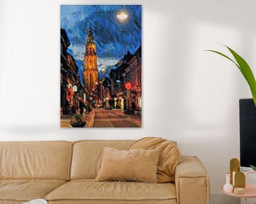 Martinitoren from Oosterstraat in the style of Soutine by Slimme Kunst.nl