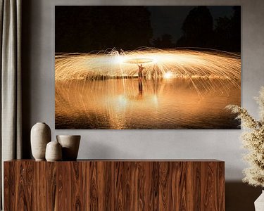 Voorbeeld van het werk in een kamer