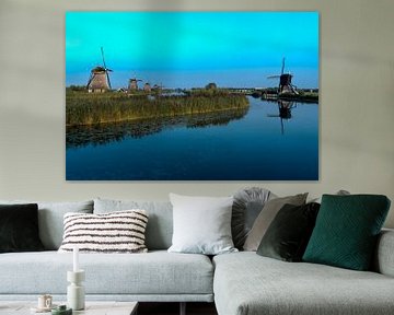 Kinderdijk Windmühlen am Abend von Maarten Verhees
