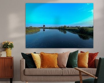 Kinderdijk Windmühlen am Abend von Maarten Verhees