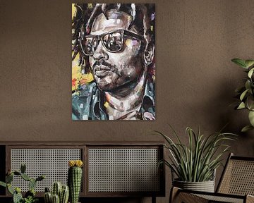 Lenny Kravitz schilderij van Jos Hoppenbrouwers