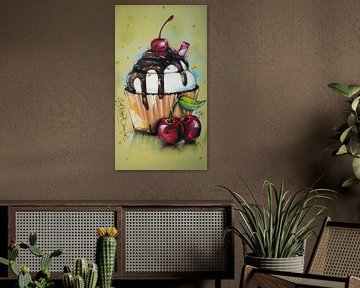 Cupcake painting by Jos Hoppenbrouwers