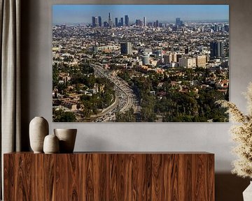 Blick auf die Innenstadt von Los Angeles von Easycopters