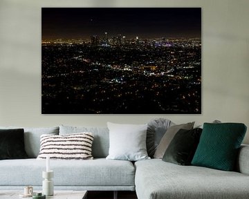 Vue de nuit du centre-ville de Los Angeles