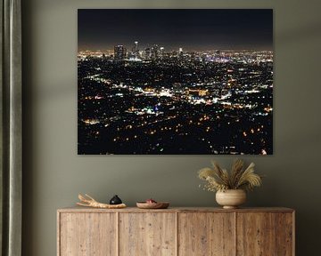 Blick auf die Innenstadt von Los Angeles bei Nacht