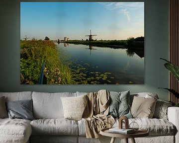 Kinderdijk windmolens langs het water van Brian Morgan