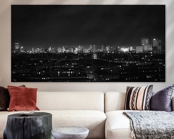 Rotterdam Skyline Panorama (zwart-wit) van Joey van Embden