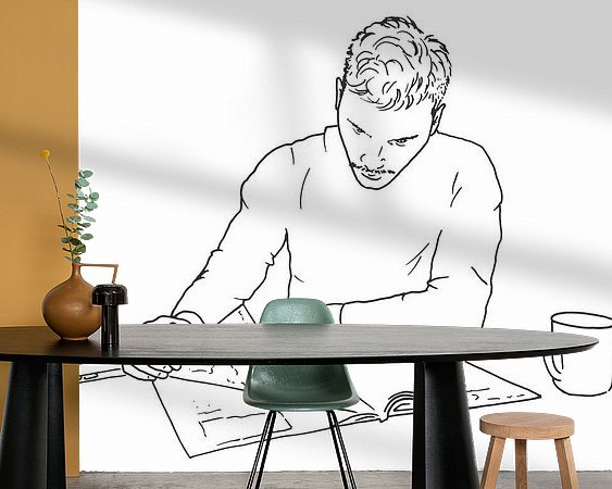 Voorbeeld van het werk in een kamer