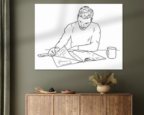 Voorbeeld van het werk in een kamer