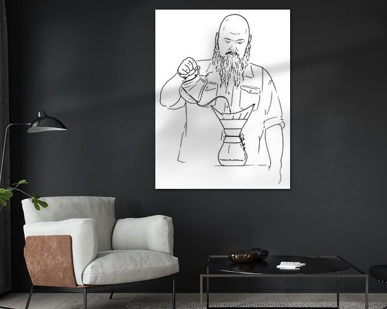 Voorbeeld van het werk in een kamer