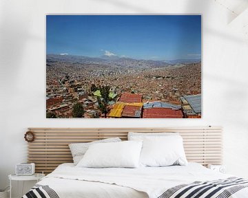 Panorama stadsgezicht van La Paz, Bolivia, Zuid-Amerika, van Tjeerd Kruse