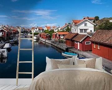 Uitzicht op het dorp Grundsund in Zweden van Rico Ködder