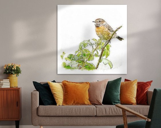 Voorbeeld van het werk in een kamer