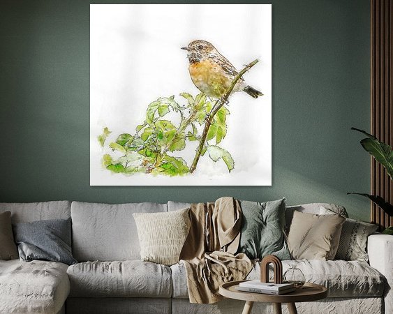 Voorbeeld van het werk in een kamer