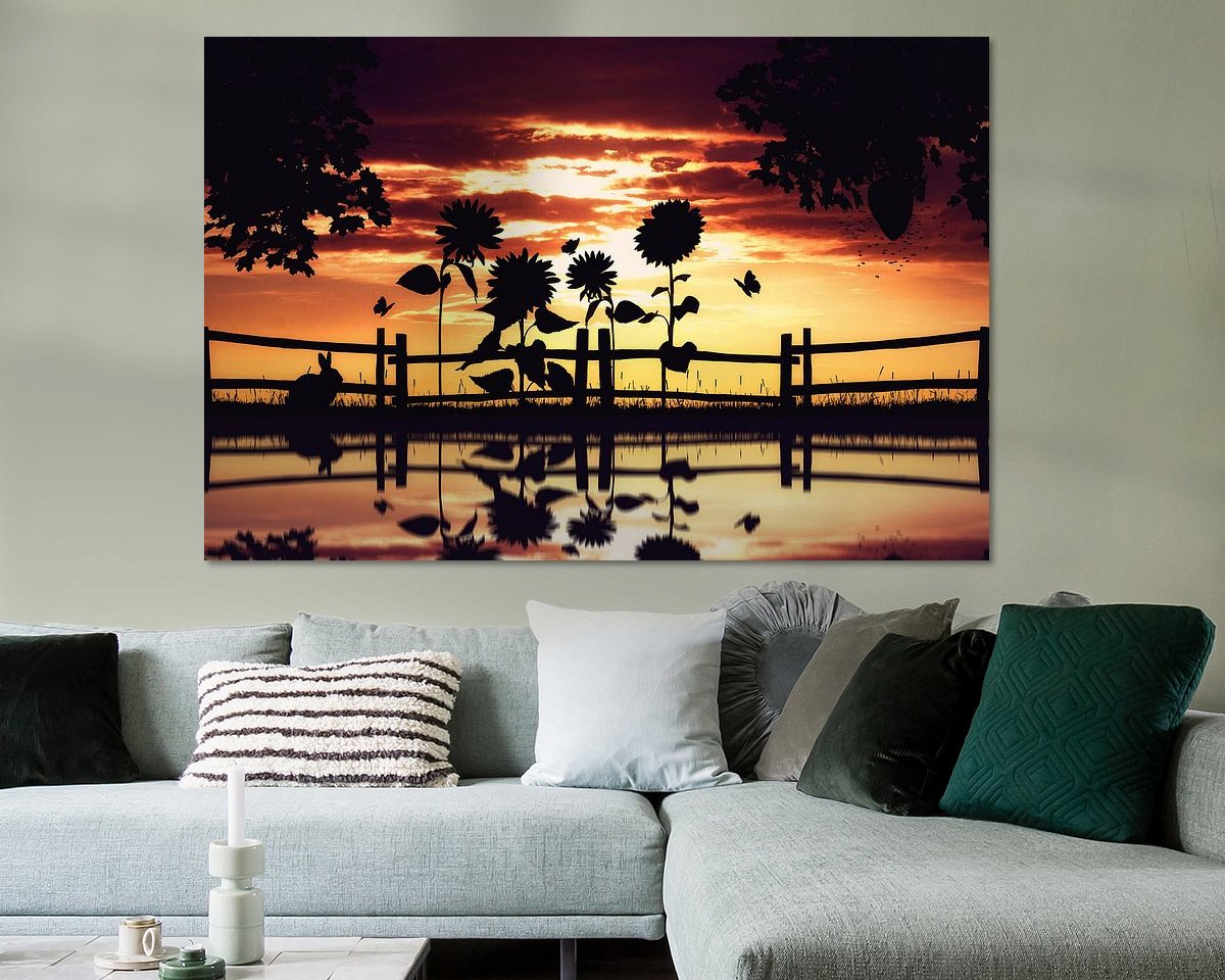 Voorbeeld van het werk in een kamer