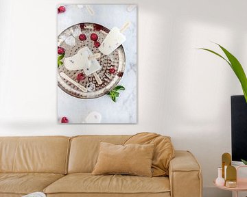 Glaces au yogourt et aux framboises