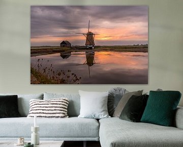 Molen het Noorden Texel zonsondergang van Texel360Fotografie Richard Heerschap