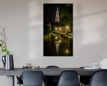 Our Lady Tower, Amserfoort by Night by Frank Bakker