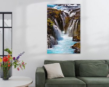 Bruarfoss Wasserfall Detail von Anton de Zeeuw