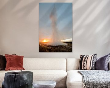 Geysir locatie, zonsopkomst in IJsland van Anton de Zeeuw