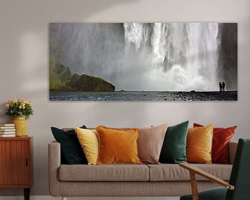 Panoramaboden Skógafoss Wasserfall in Island