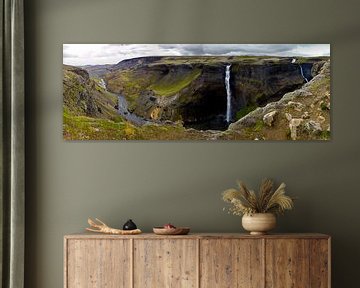 Panorama Háifoss waterfall 1/1 in Iceland by Anton de Zeeuw