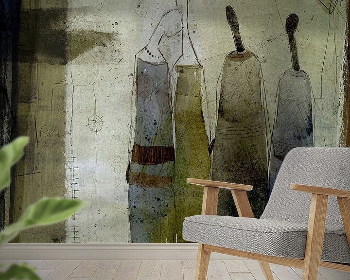 Sfeerimpressie behang: Vier vrouwen van annemiek groenhout