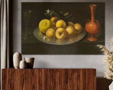 Stilleven met glas, fruit en kruik, Francisco de Zurbarán
