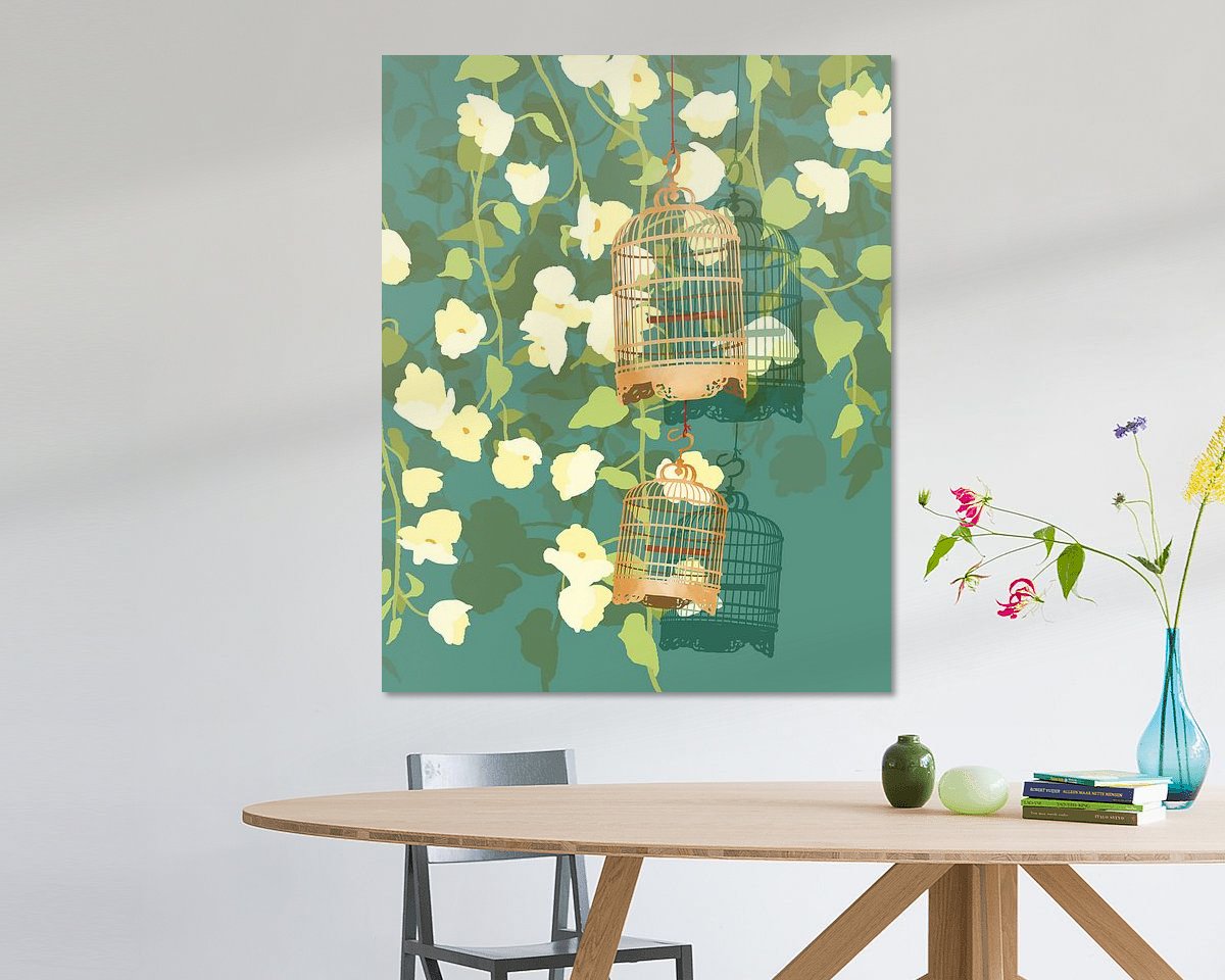 Voorbeeld van het werk in een kamer