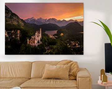 Sunset at Neuschwanstein Castle by Tim Wouters
