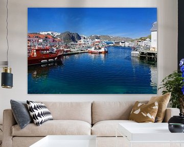 The Colourful Harbour of Honningsvag II by Gisela Scheffbuch