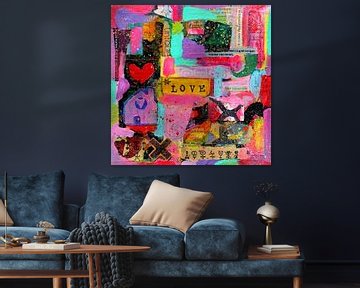 Collage kunstwerk "I love my messy life"