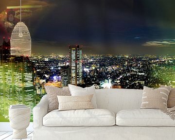 Tokyo Skyline van Shinjuku van Marieke de Lange