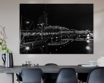 Bremerhaven bij nacht van Mustafa Kurnaz