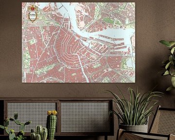 Kaart van binnenstad Amsterdam