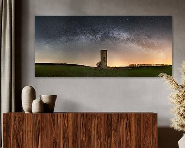Panorama Melkweg en Wachttoren van Oliver Henze