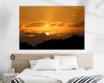Zonsondergang  Orange Sunset van Debby Frijn