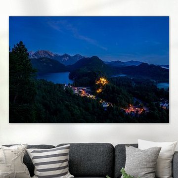 Schloß Hohenschwangau in der blauen Stunde